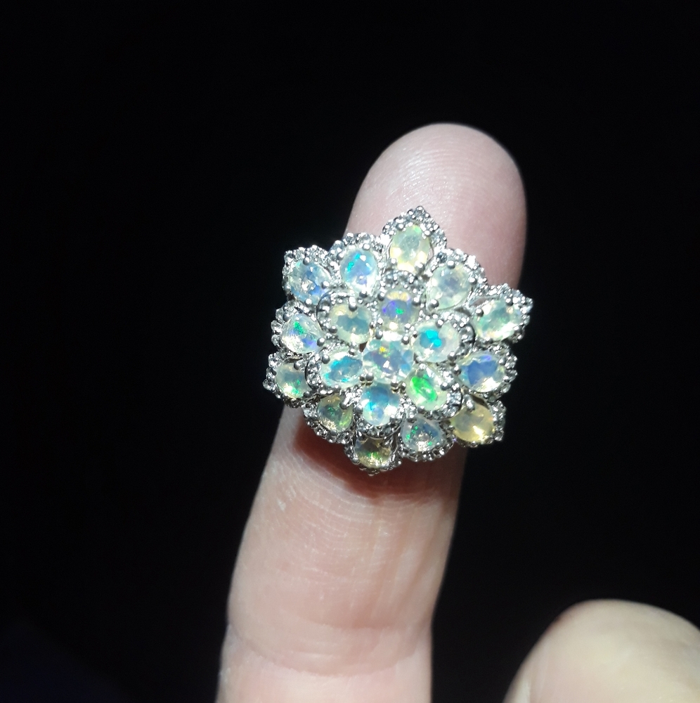 Natural Welo Opals Starburst Ring F10
